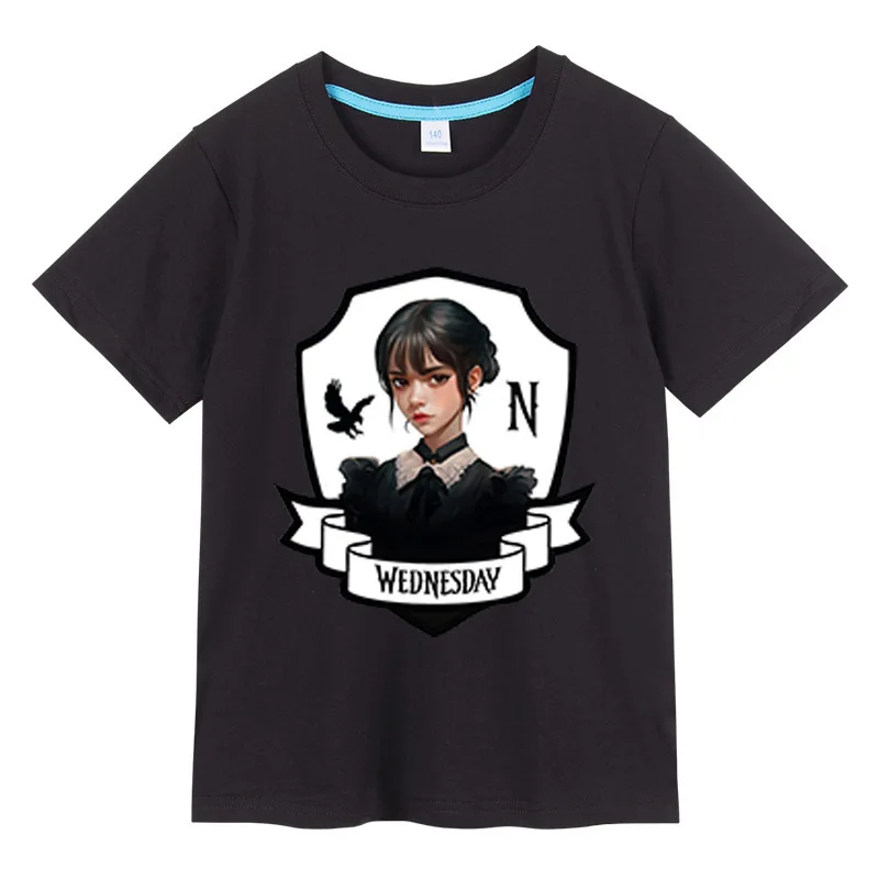 

Wednesday Tshirt Summer Boys T Shirts Girls Kids100% Cotton Clothing Tops Tee Fashion Casual Wednes day Print Baby Clothes