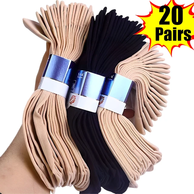 UUYYEO 20 pares de calcetines de nailon transparente para mujer, calcetines  de tobillo delgados para mujer, medias altas hasta el tobillo, medias