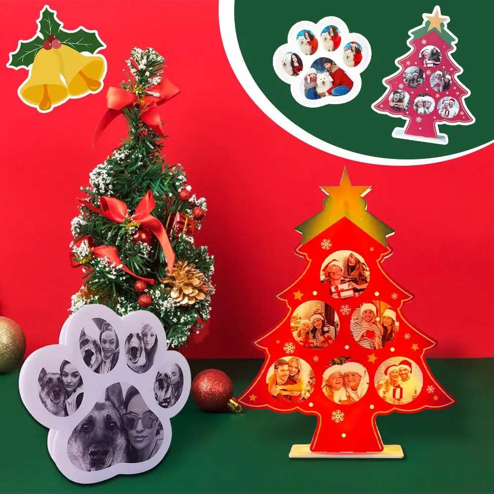 

Personalized Christmas Tree Light Custom Photos Family Tabletop Lamp LED Light Party Holiday Decoration Gift For Parents A6O6