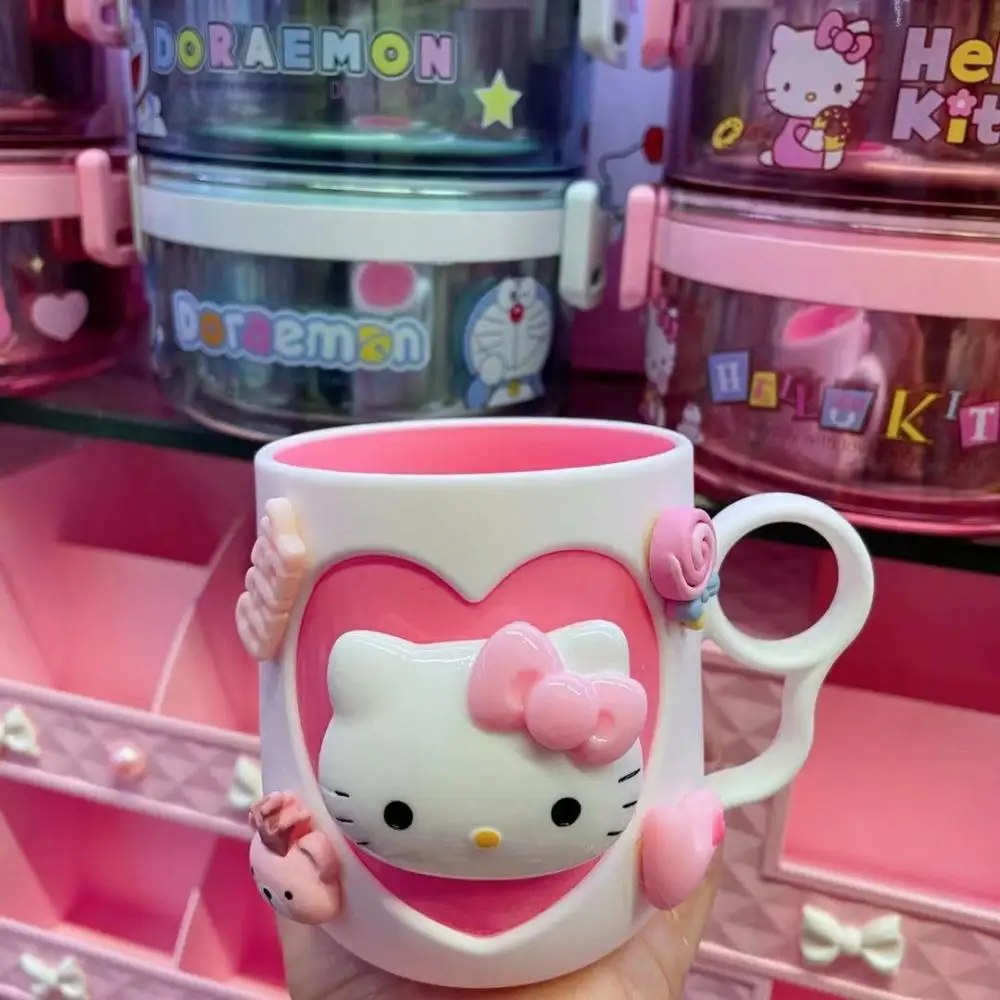 

Washing Cup Kawaii Sanrio Hello Kitty Kt Anime Figure Kuromi Water Cup Brush Teeth Gargle Plastic Child Lovers Student Household