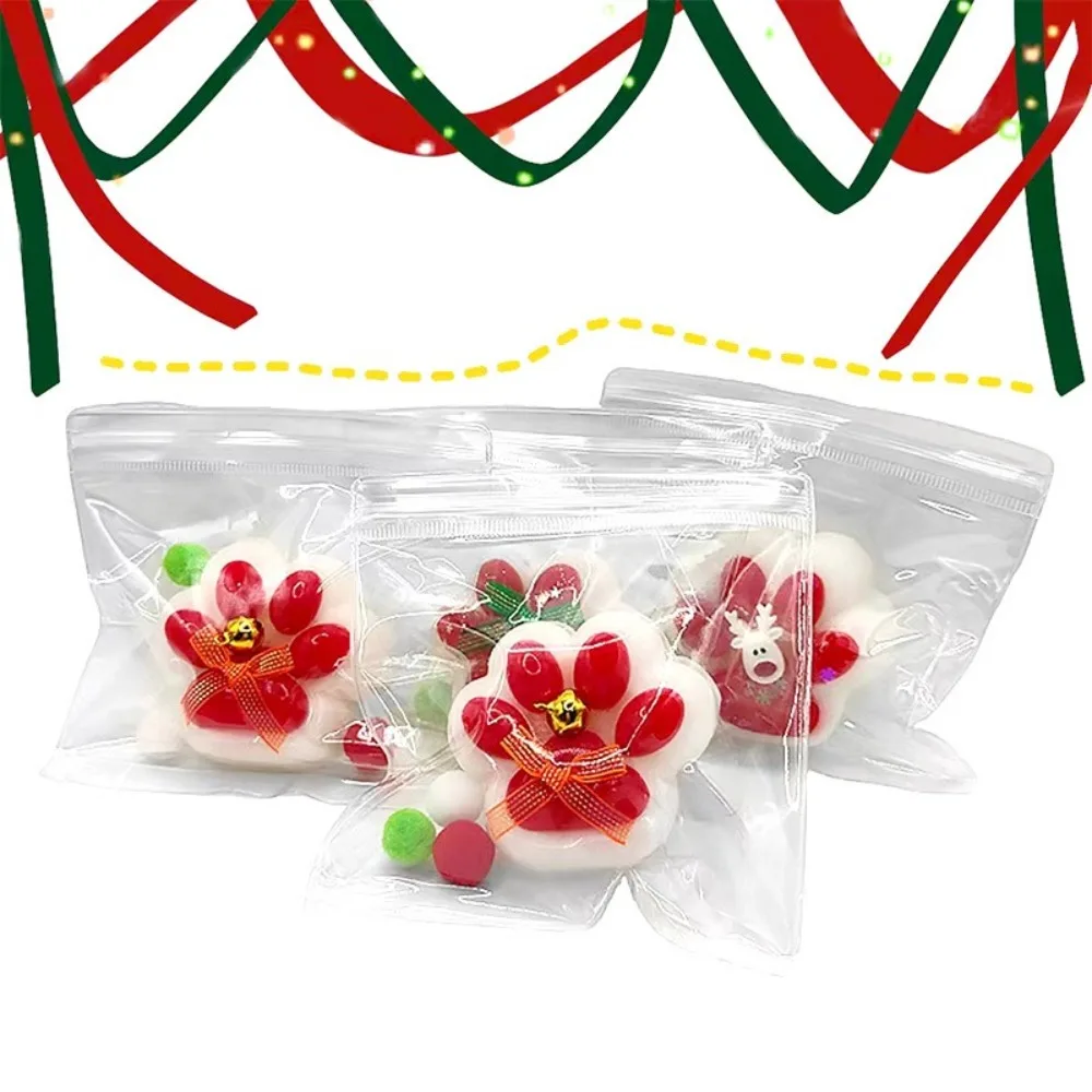 Funny Gift Santa Claus Deer Squeeze Cat Paw Toys Silicone Christmas Gift Pinch Decompression Toy Slow Rebound Relief Relax Toys 4