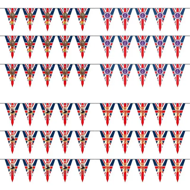King Charles Iii Bunting Outtoor Union Jack England Zászlók Élénk Színek És Fade Bizonyíték 16.4Ft 3 Koronázási Zászló - Image 4