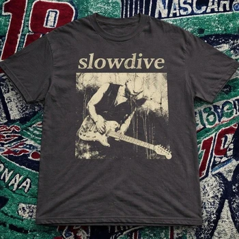 2026 Summer Women's Vintage Slowdive Band T-Shirt Unisex Cotton and Breathable Short Sleeve Oversized Loose Casual 1