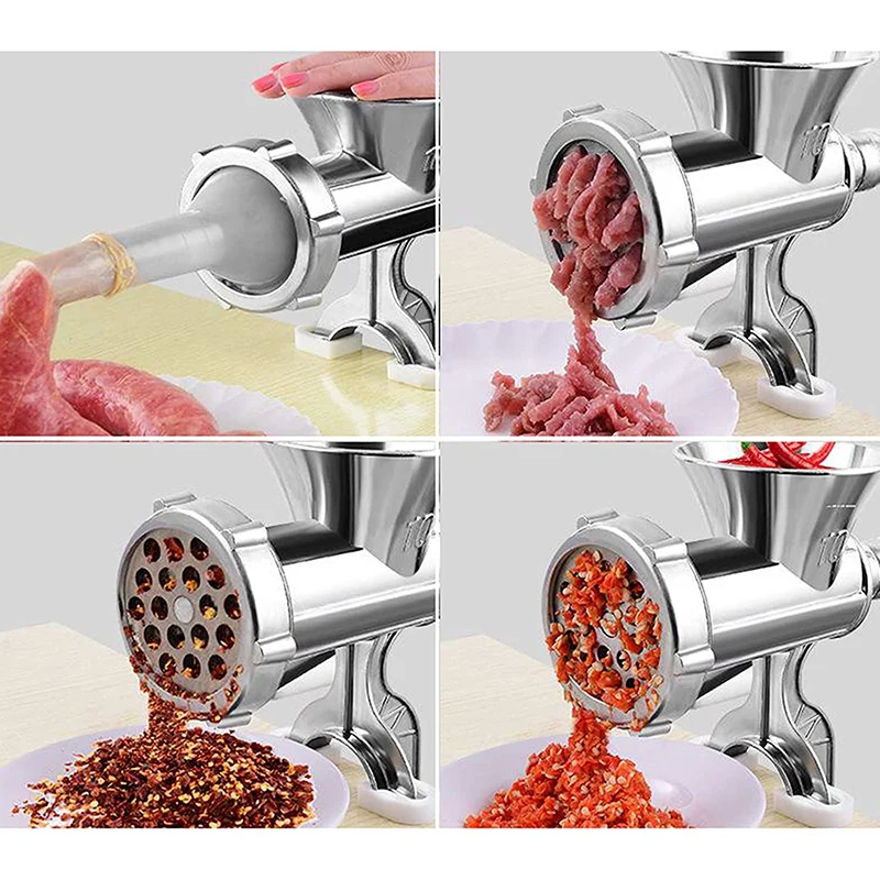 Manual Meat Grinder Sausage Meat Stuffer Aluminum Alloy Multipurpose Vegetables Chopper Pepper Cutter Home Kitchen Tool