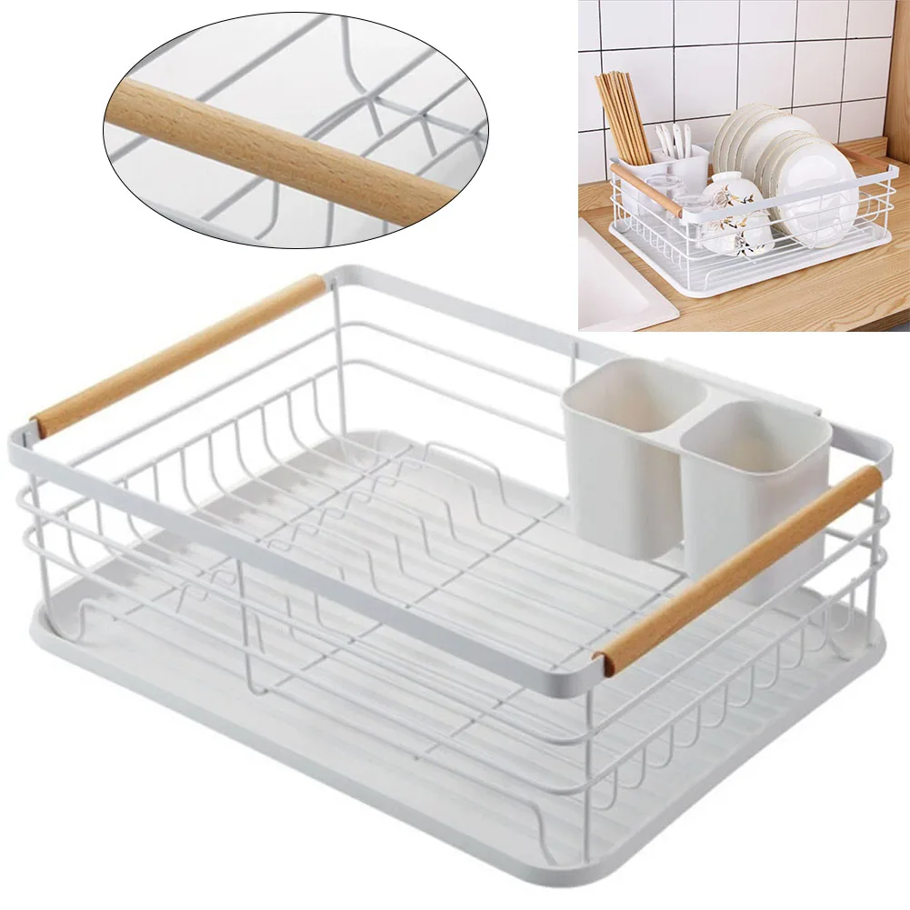 White Iron Dish Drainer dish draining rack Kitchen countertop storage rack: 3 - 5 Days Free Delivery Only UK