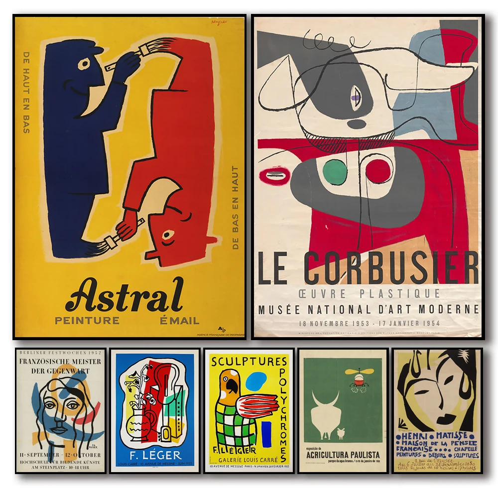 Винтажный Ретро-постер Анри матиссе ле корбуферфер и легер, Постер для выставки, Картина на холсте, настенные художественные постеры, печать, декор для комнаты и дома