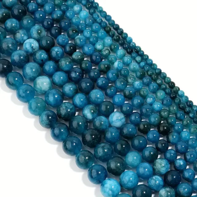 1 Strand Natural Blue Apatite Stone Beads 4/6/8/10/12mm Round Gem Bead for DIY Bracelet Charms Jewelry Making Beaded Wholesale 3