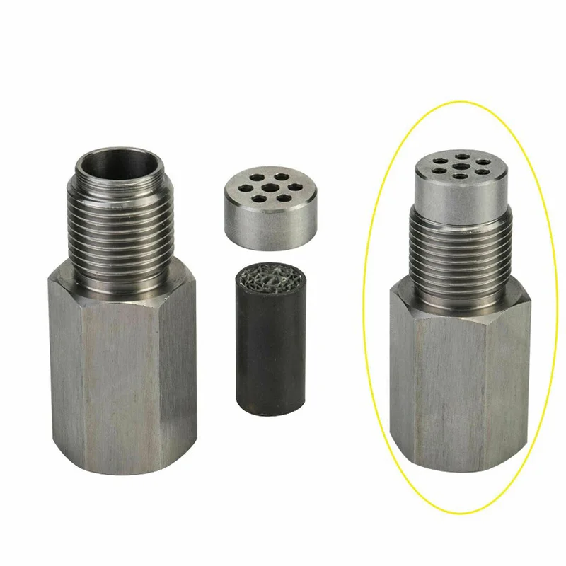 Mini Convertitore Catalitico In Acciaio Inox Sensore Di Ossigeno Extender Adattatore Extension Spacer Hho O2 Bung Provetta M18X1.5 Argento