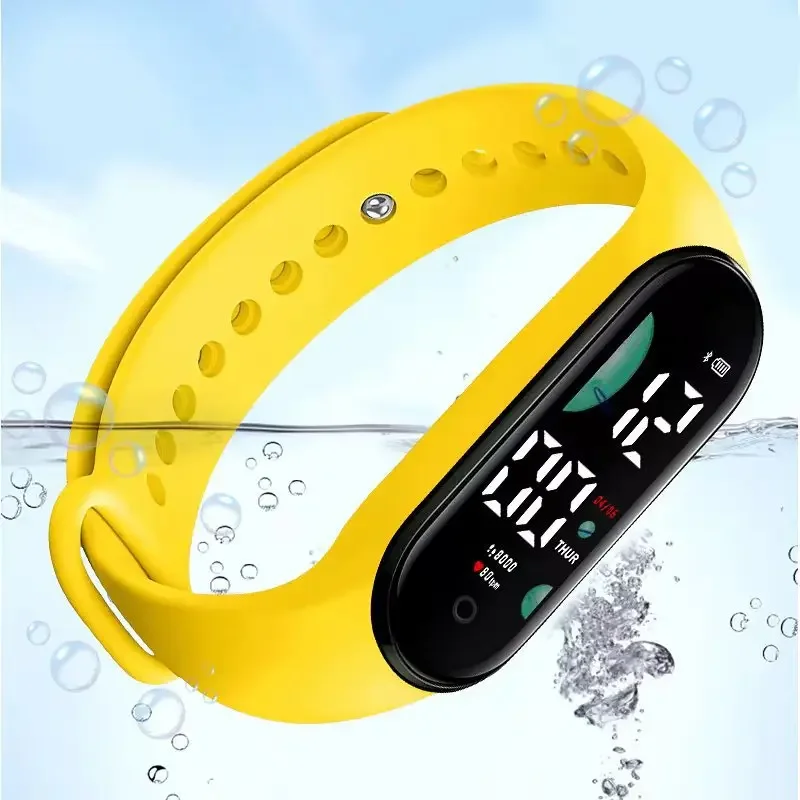2025 New Motion Sports Watch for Women Electronic LED Digital Wristwatch Fashion Casual Simple Silicone Touch Waterproof Clock - 4