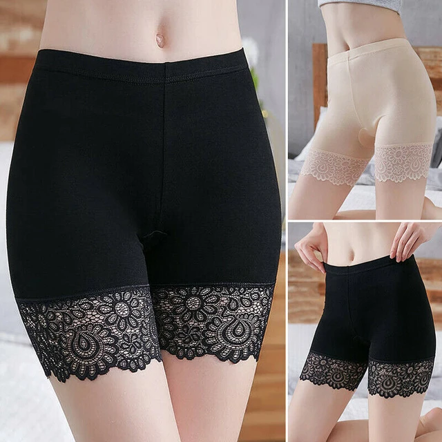 Summer Female Shorts Under Skirt Sexy Lace Anti Chafing Thigh Safety Shorts  Ladies Pants Underwear Large Size Safety Pants Wome - AliExpress