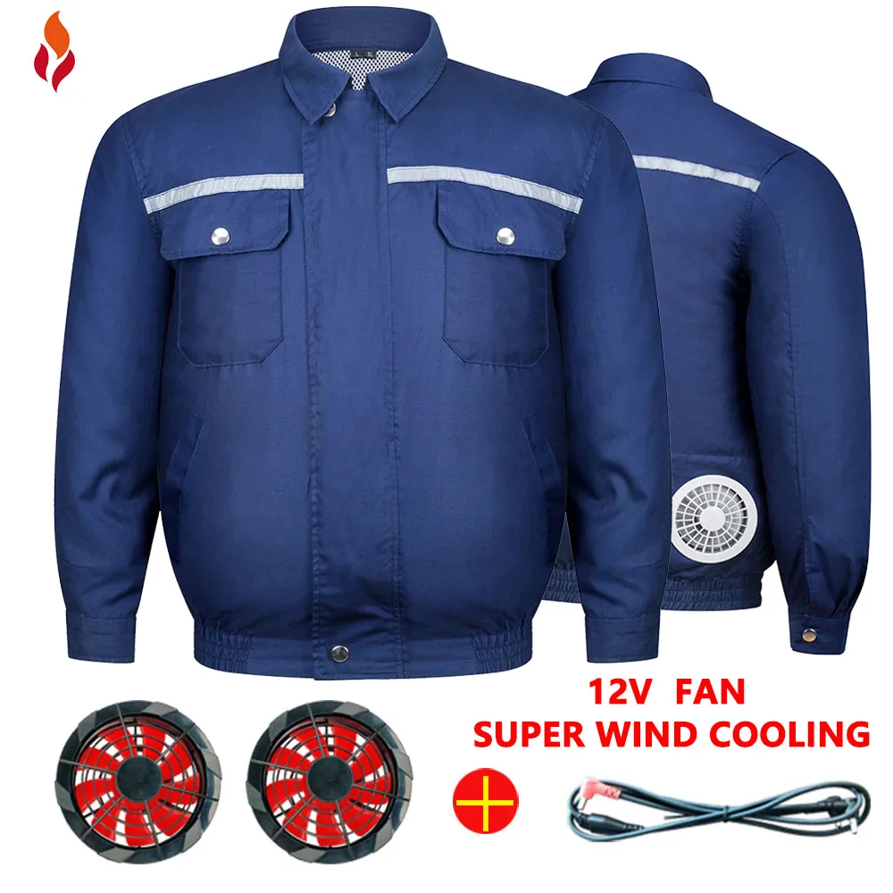 Summer Outdoor Cooling Fan Jacket Men 