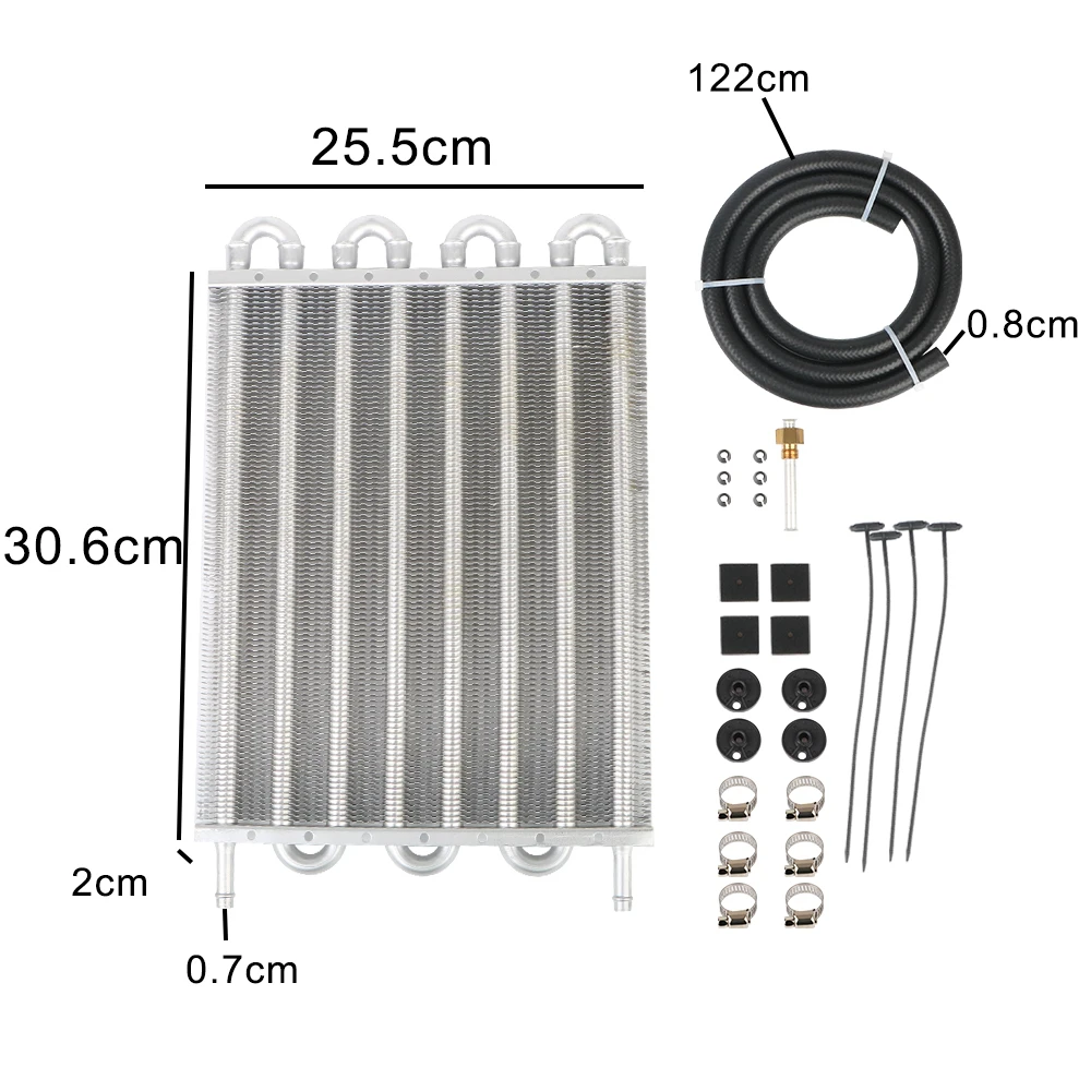 Aluminum Radiator Kit Oil Cooler Kit Auto-manual Rear-Differential Cooling System Transmission Radiator Engine Oil Cooler 4/6/8 Row Car Condenser