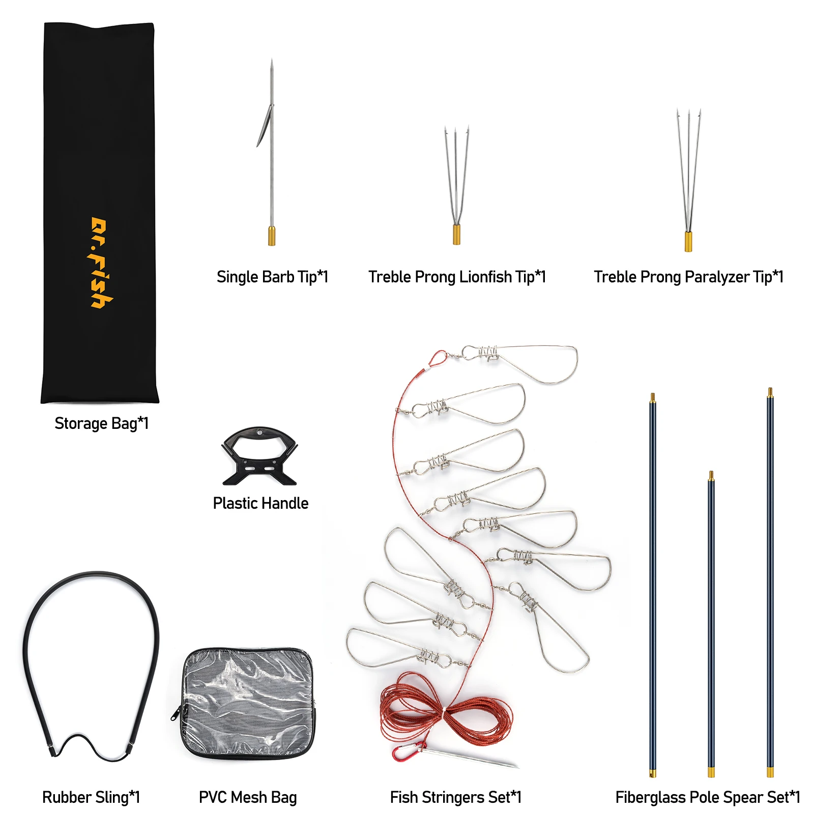 Mark Spearfiberglass Hawaiian Sling Pole Spear Kit - Stainless
