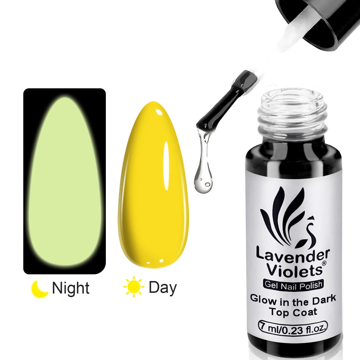 7ml Glow in the Dark Top Coat Luminous Effect Functional Soak Off Gel Nail Polish Easy to Apply for Starter Salon Nail Manicure gel nail polish
