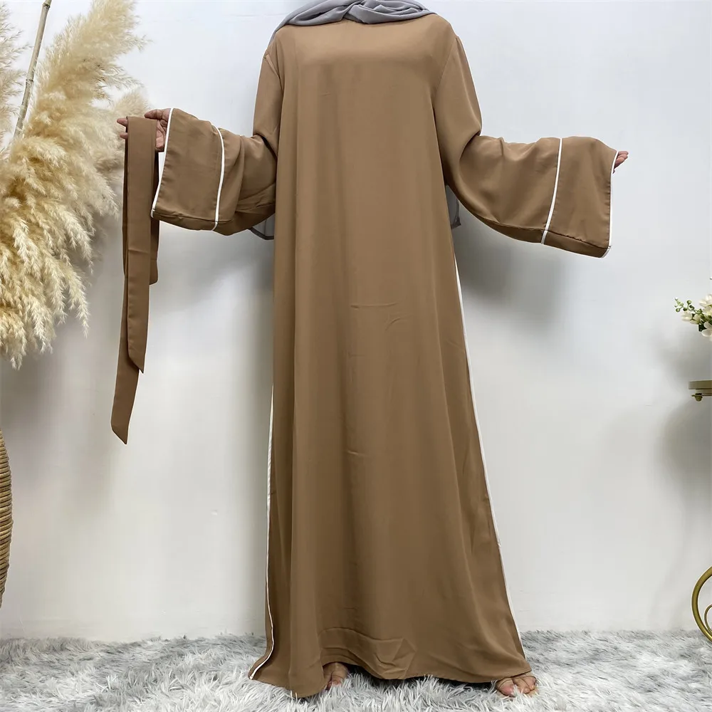 

Modest Abayas for Women Muslim Casual Prayer Long Maxi Dress Turkey Eid Ramadan Arabic Robe Belted Kaftan Dubai Jalabiya Caftan