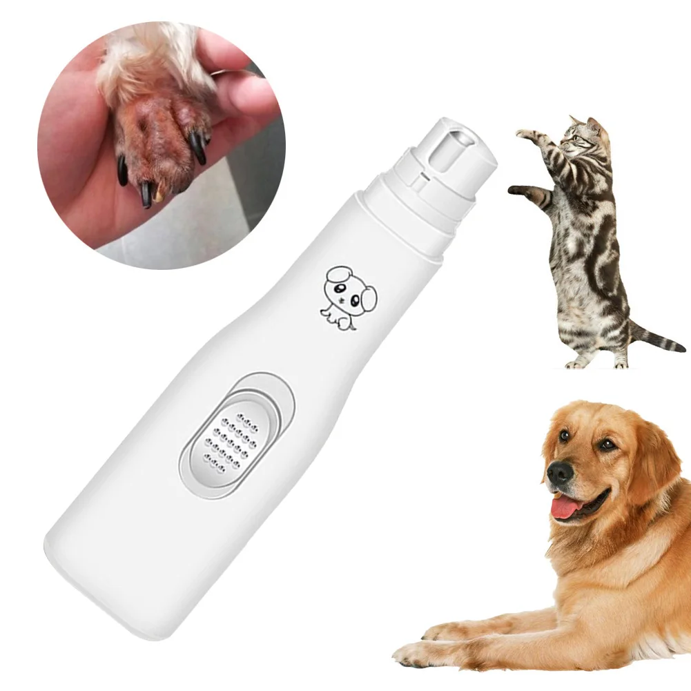 Dog Nail Grinder Electric Pet Nail Trimmer Battery Powered Painless Paws Grooming & Smoothing Tool Super Quiet for Dogs Cats