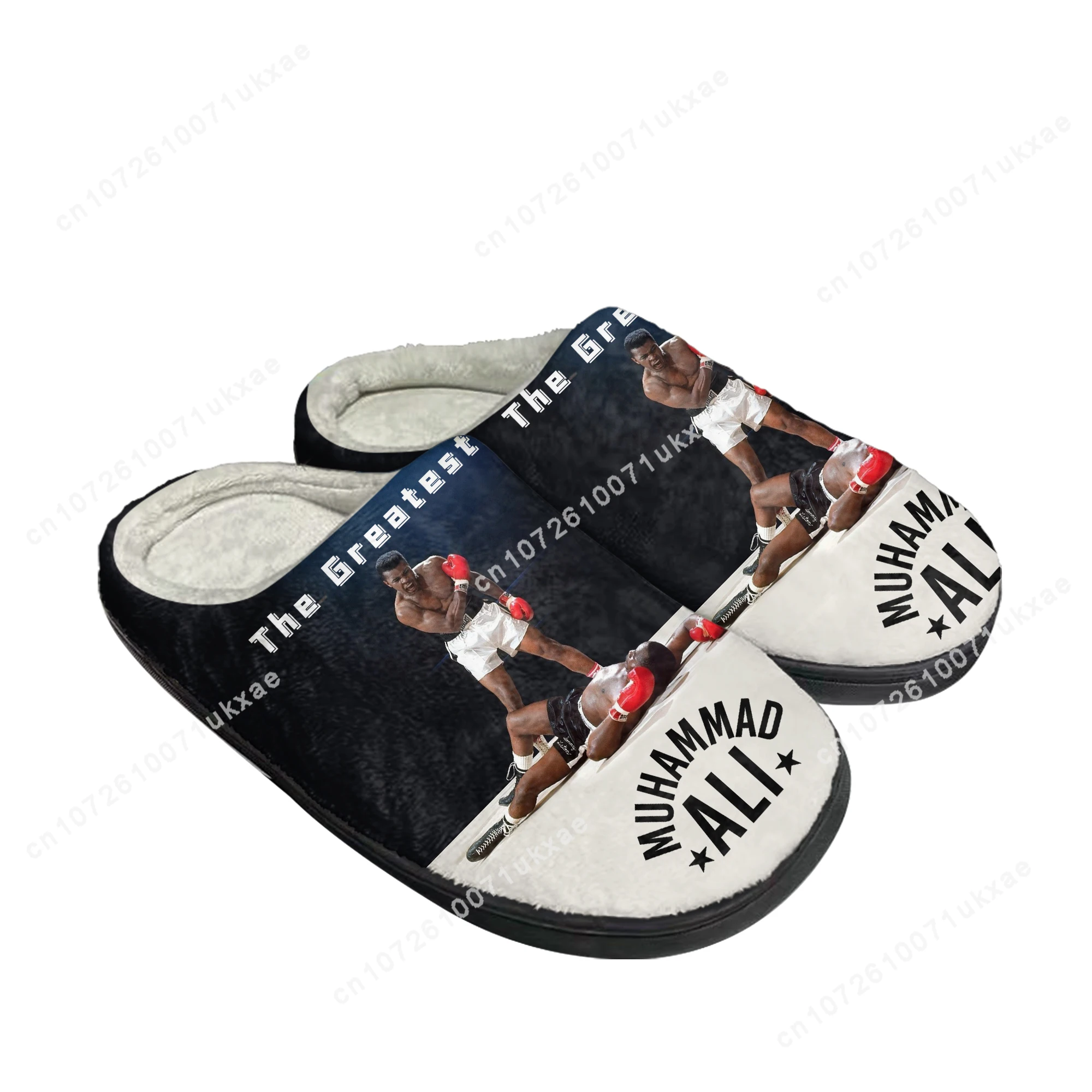 

Muhammad Ali Legendary Boxer Boxing Champ Home Cotton Slippers Mens Womens Plush Bedroom Casual Keep Warm Shoes Customized Shoe