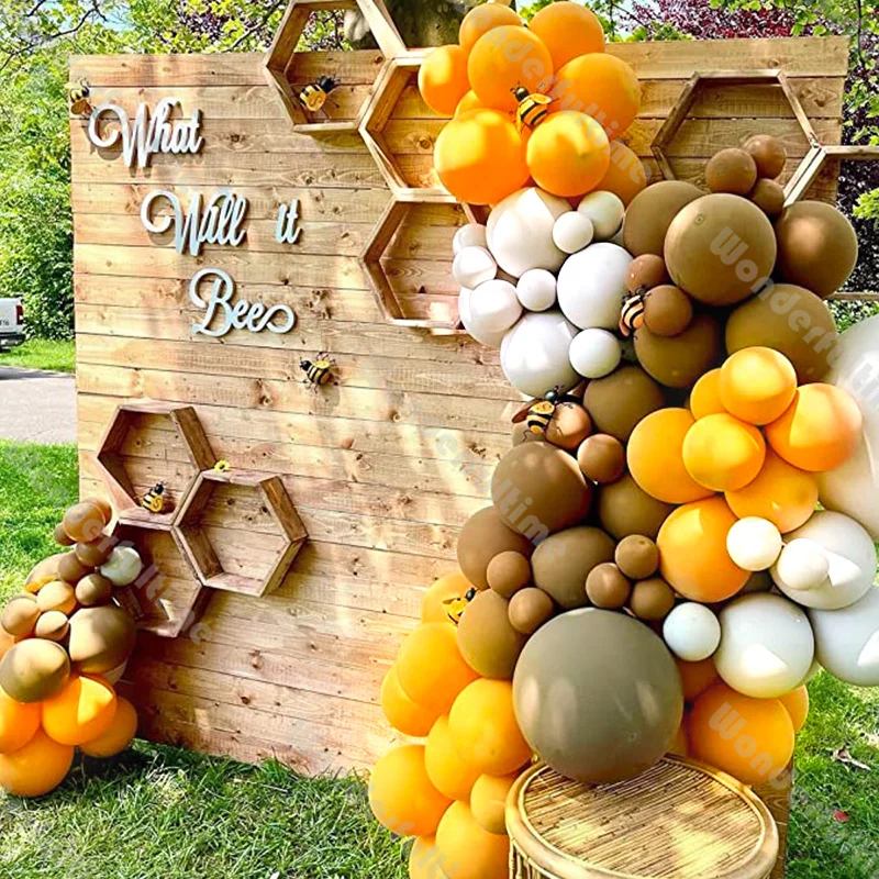 

102pcs Bee Balloon Arch Sand Lemon Party Balloons Baby Shower 1st Birthday Gender Reveal Bridal Shower Bee Party Decoration