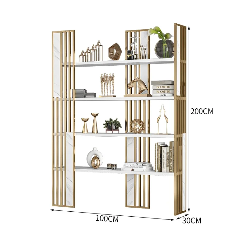 Luxurious simple bookshelf floor bookcase shelf bedroom small display rack modern office storage decoration rack