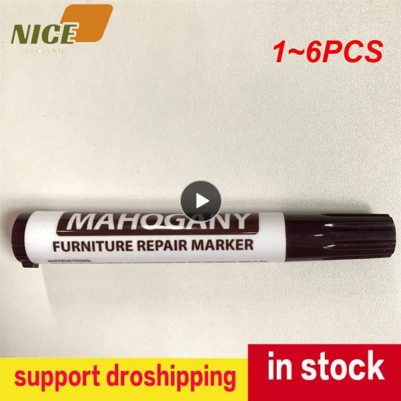 1~6PCS 8 Colors Furniture Pen Waterproof Smooth Scratch Repair Marker Pen Paint Pen Household Laminate Flooring Quick-drying