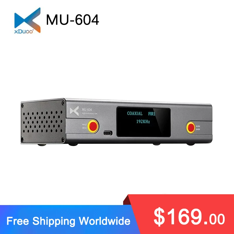 

XDUOO MU-604 MU604 DSD64-256 декодер для двух USB-систем DAC двойной чип ES9018K2M поддержка AUX XLR сбалансированный выход Наушники AMP плеер