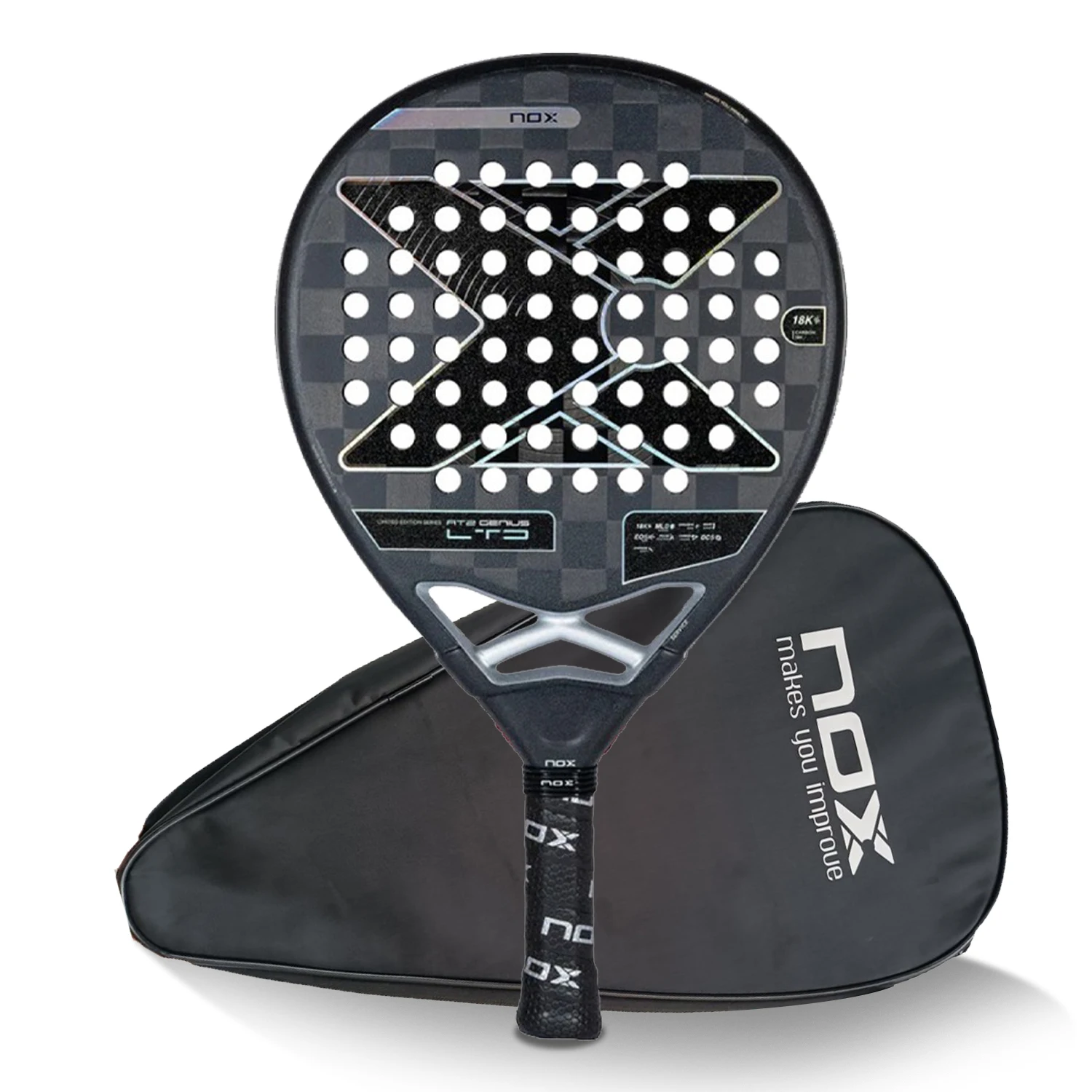 Padel Racket 3K Carbon Fiber Eva Soft Memory Shape Rough Surface High Balance Without Bag