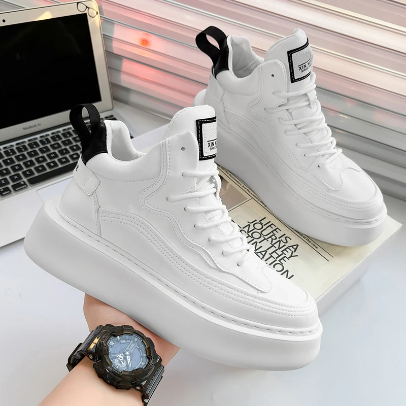 High Tops For Men White Black Causal Platform Skateboard Shoes Loafers Luxury Designer Sports Walking Sneakers Zapatos Hombre