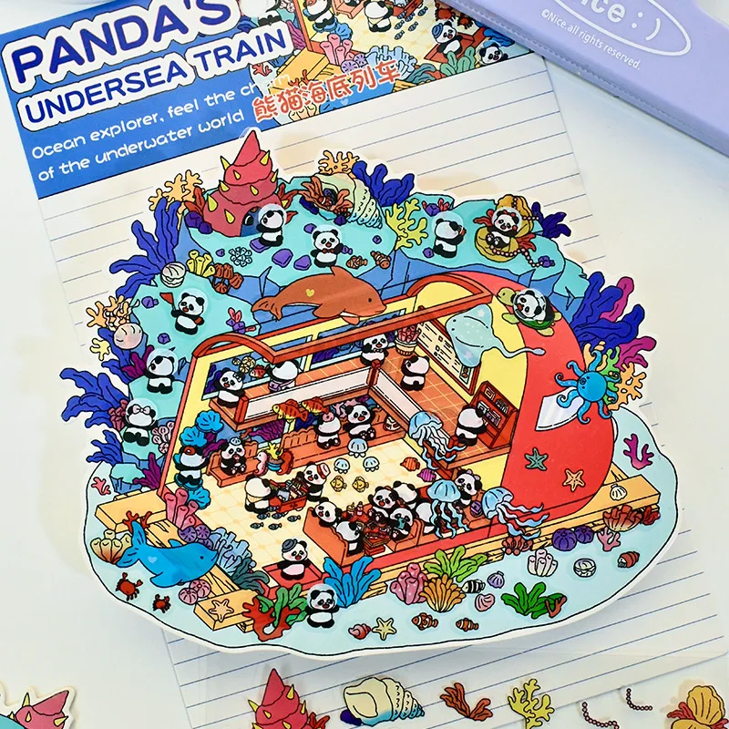 3D Kawaii Landscape Sticker Scene Decoration Poster Decompession Miniature Sticker for Children New Year Gift Cartoon Stickers