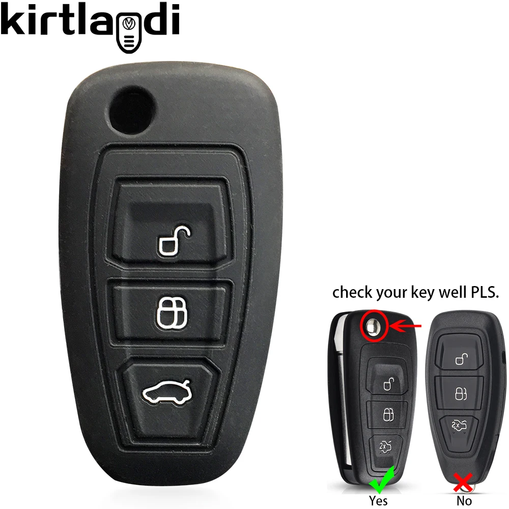 Silicone Car Key Case Shell for Ford Kuga Focus Mk3 Mk4 Mondeo Fiesta Titanium Ecosport Transit MK8 key Cover Remote Accessories key case key case cover car key shell remote control case cover