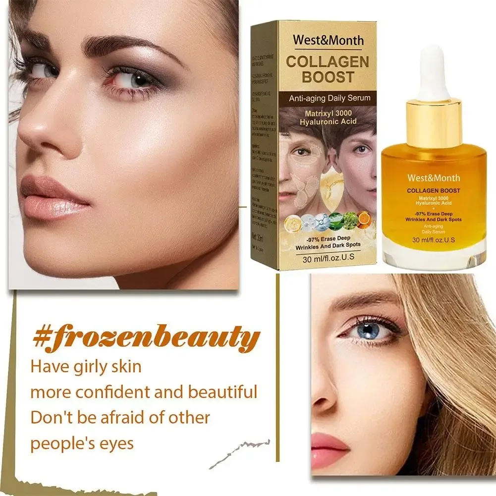 Collagen Face Serum Face Moisturizing Fade Fine Lines Brightening Facial Serum Lifting Neck Skin Care 30ml 4