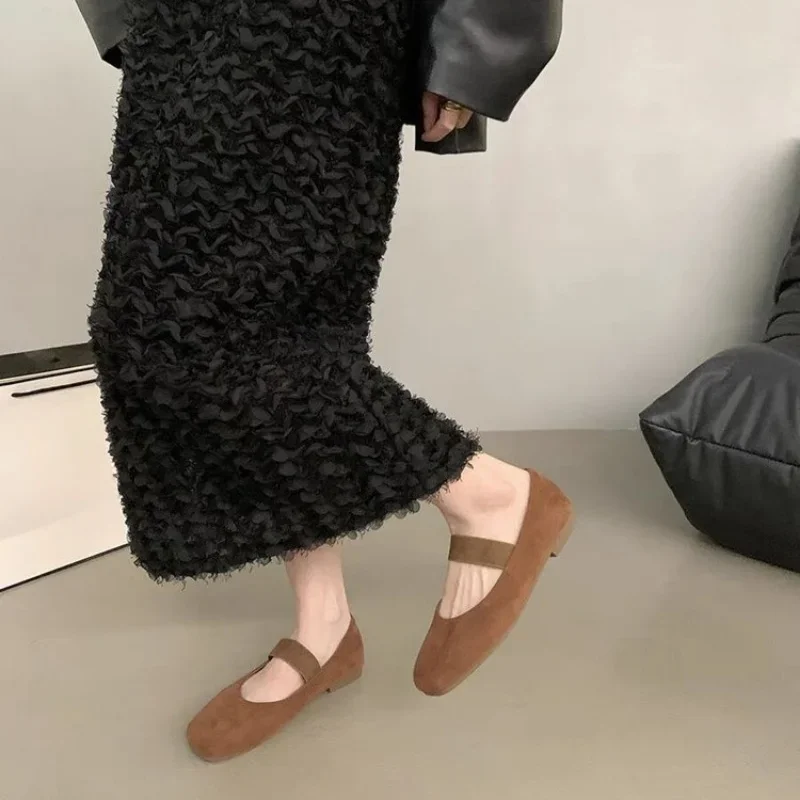 Women Flat Heel Outdoor Casual Mary Jane Red New Flat Shoes Fashion Shallow Slip on Ladies Elegant Ballerinas Soft Shoes 5