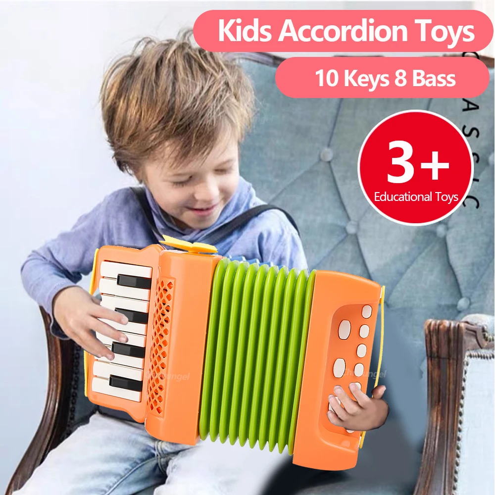 Accordion for Kids Musical Indoor and Outdoor Playing Musical Instrument Educational Toys Gifts for Toddlers Boys Girls 3