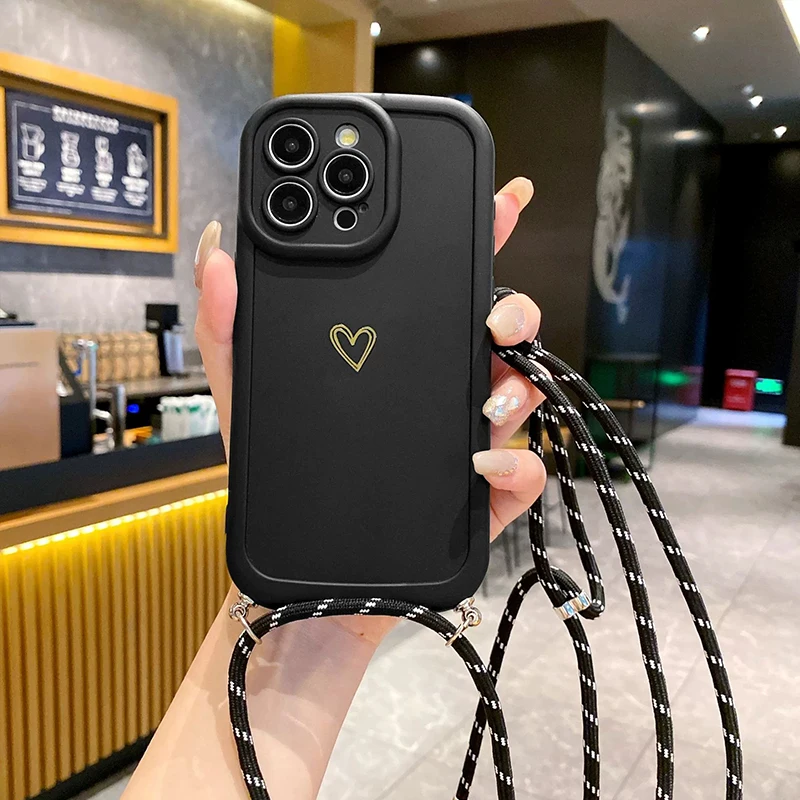 ตัวเลือกสินค้า เคสสายคล้องคอ Lanyard Love ซิลิโคน สำหรับ iPhone