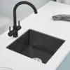 ROVATE 18×18 Inch Undermount Kitchen Sink 304 Stainless Steel Single Bowl Bar or Prep Sink 18 Gauge 9 Inch Deep Small Sink Black 1