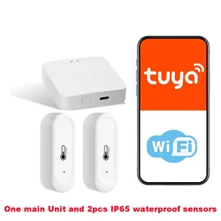Smart Wireless Thermometer Kit with WiFi Indoor Temperature and Humidity Sensor for Remote Monitoring via Phone App (R2 With 2 Sensors)