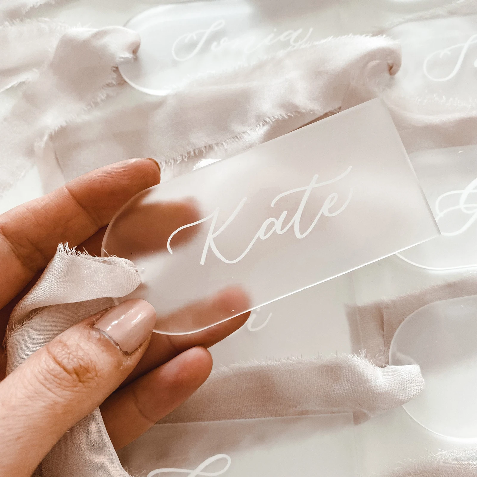 Blank Frosted Acrylic Place Card Arch Luggage Tags Wedding Guest Escort Name Card Gift Tag Reserved Seat Sign Mirror Gold Silver