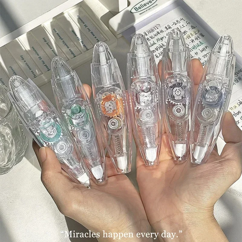 Correction Tape 1 Piece Fluorescent Marker Correction Tape Simplicity Solid Color Highlighter Tape Cute Transparent Reading Book Marker