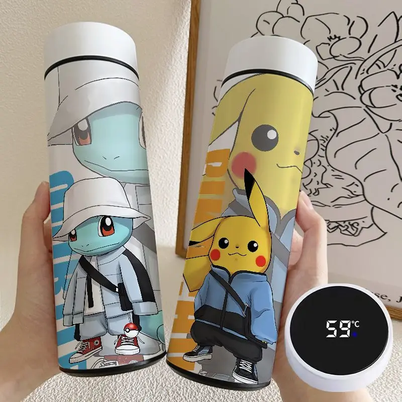 

500Ml Pokemon Pikachu Stainless Steel Smart Cup Cartoon Anime Peripheral Water Cup Large Capacity Insulated Cup Birthday Gift