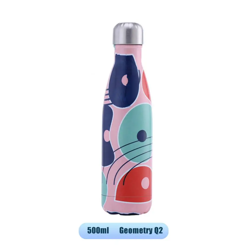 Creative Double-Wall Thermos Cup 304 Stainless Steel Drink Water Bottle High Capacity Sport Water Bottles