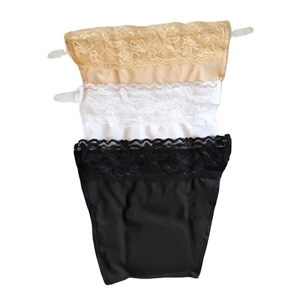 3Pcs Women's Lace Silk Cleavage Cover Up Camisole Breathable Invisibl Easy Clip-on Lace Mock Camisole Bras Anti-glare Clothes lace camisole tops