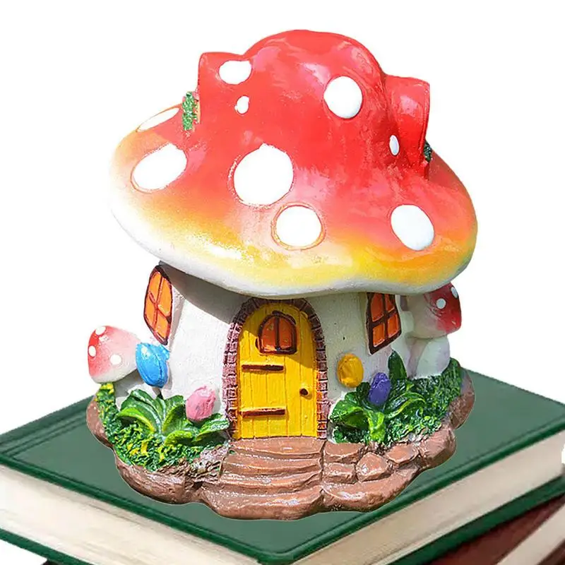

Miniature Fairy Garden House Statues Mushroom House Decor Large Gnome Sculptures Resin Figurine Mushroom Figurines Lawn