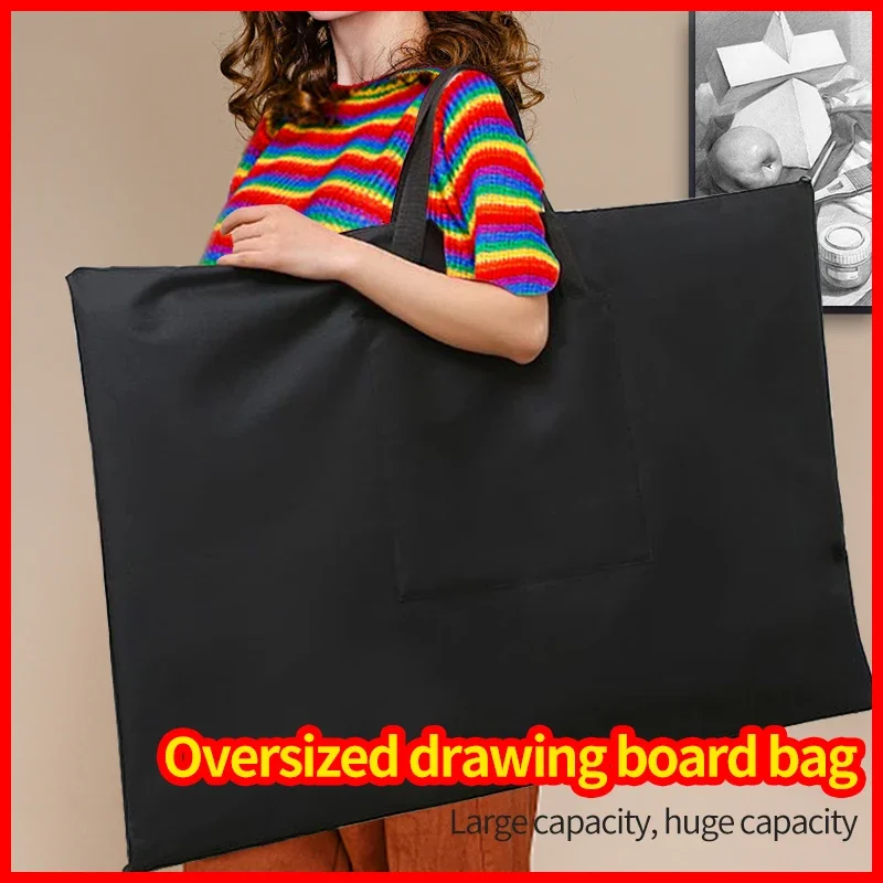 A1 Waterproof Oxford Fabric Painting Board Bags Large Capacity Simple Bag Black Artist Students Drawing Painting Art Supplies 2