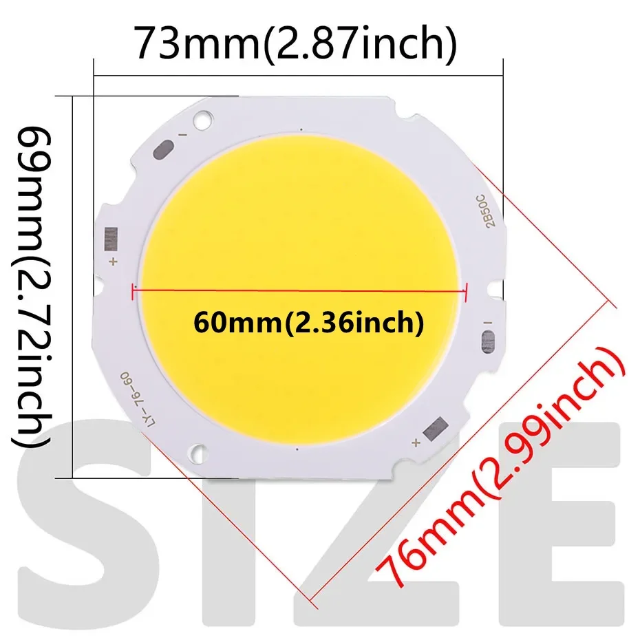 Description Picture 2 of itemHigh Power LED COB Chip 7660 Light Source DC30V150V for Down Light Bulb Lamp 50W Cold White 5000LM For LED Flood Light Bulbs DIY