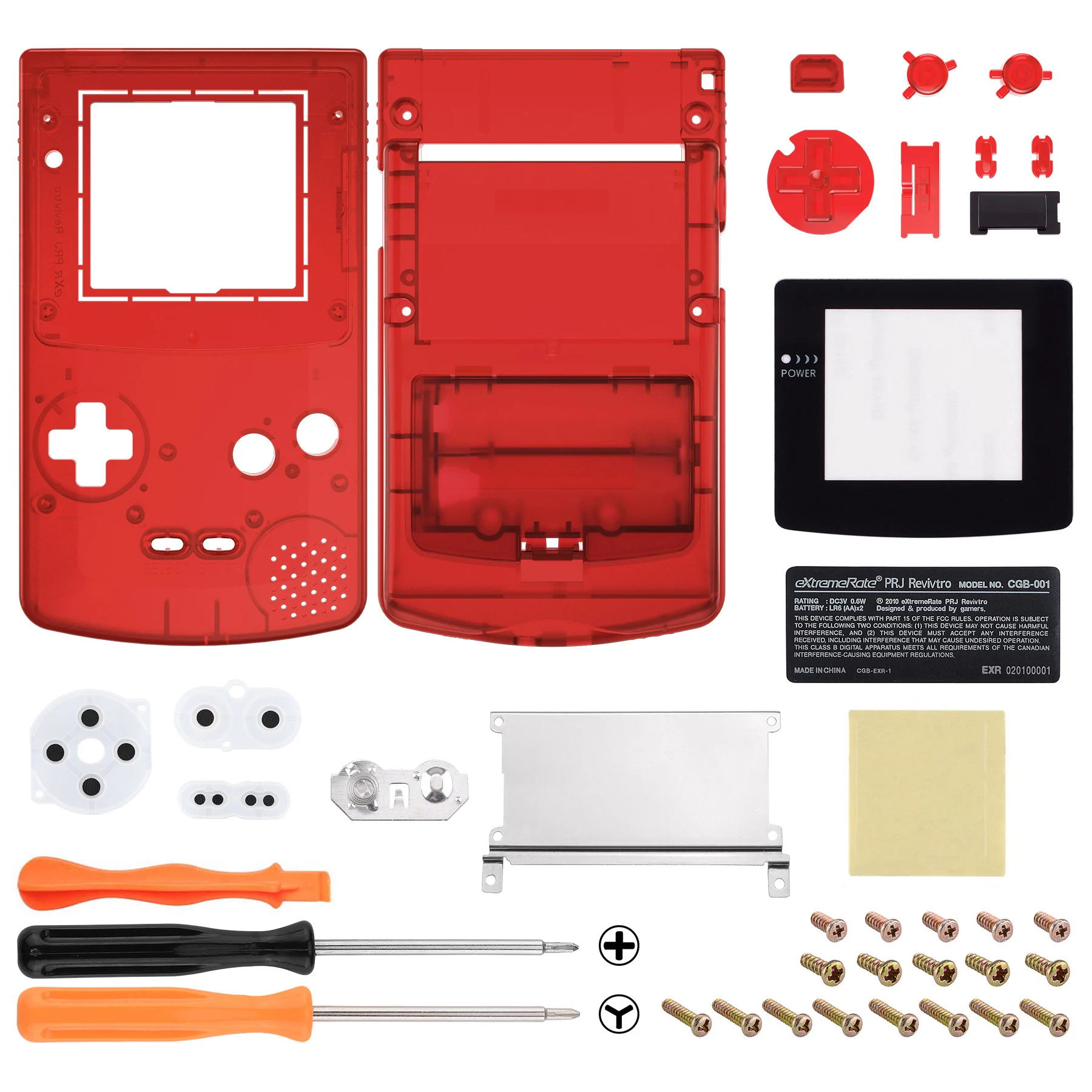 HOUSING POUR GAMEBOY COLOR CLEAR RED NEW