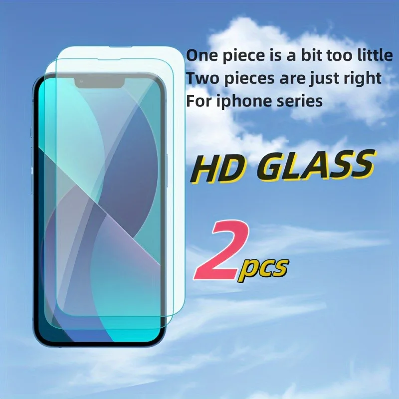 

Закаленное стекло для IPhone, 2 шт., защита экрана с полным покрытием для IPhone 15 Pro Max 14 13 12 11 Pro 7 8 14 15 Plus XR XS Max