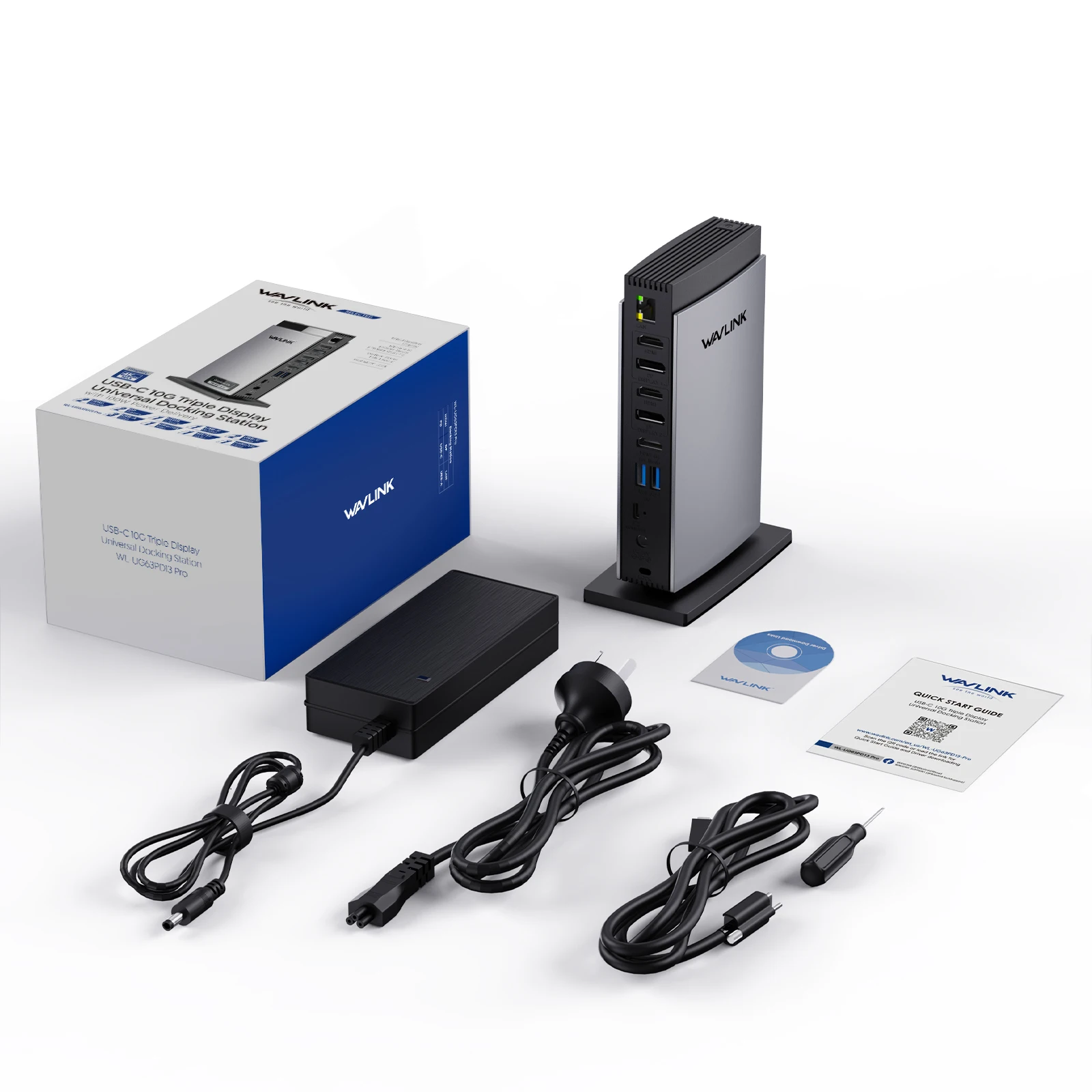 WAVLINK 15 In 1Universal DisplayLink Docking Station 4K+Dual 2K