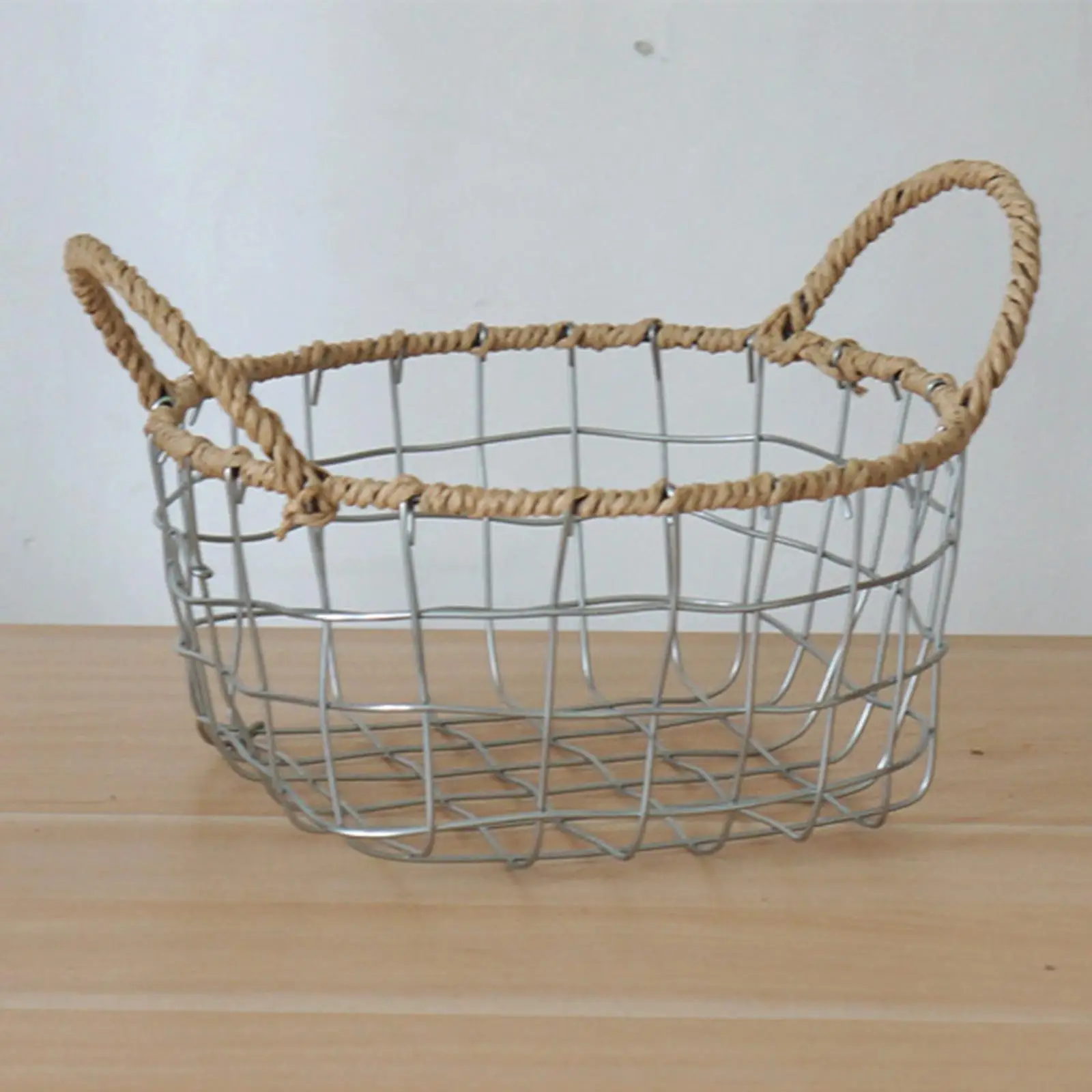 Egg Basket Fruit Stand Holder Organizer Metal Serving Bowl with Handle Food Container for Kitchen