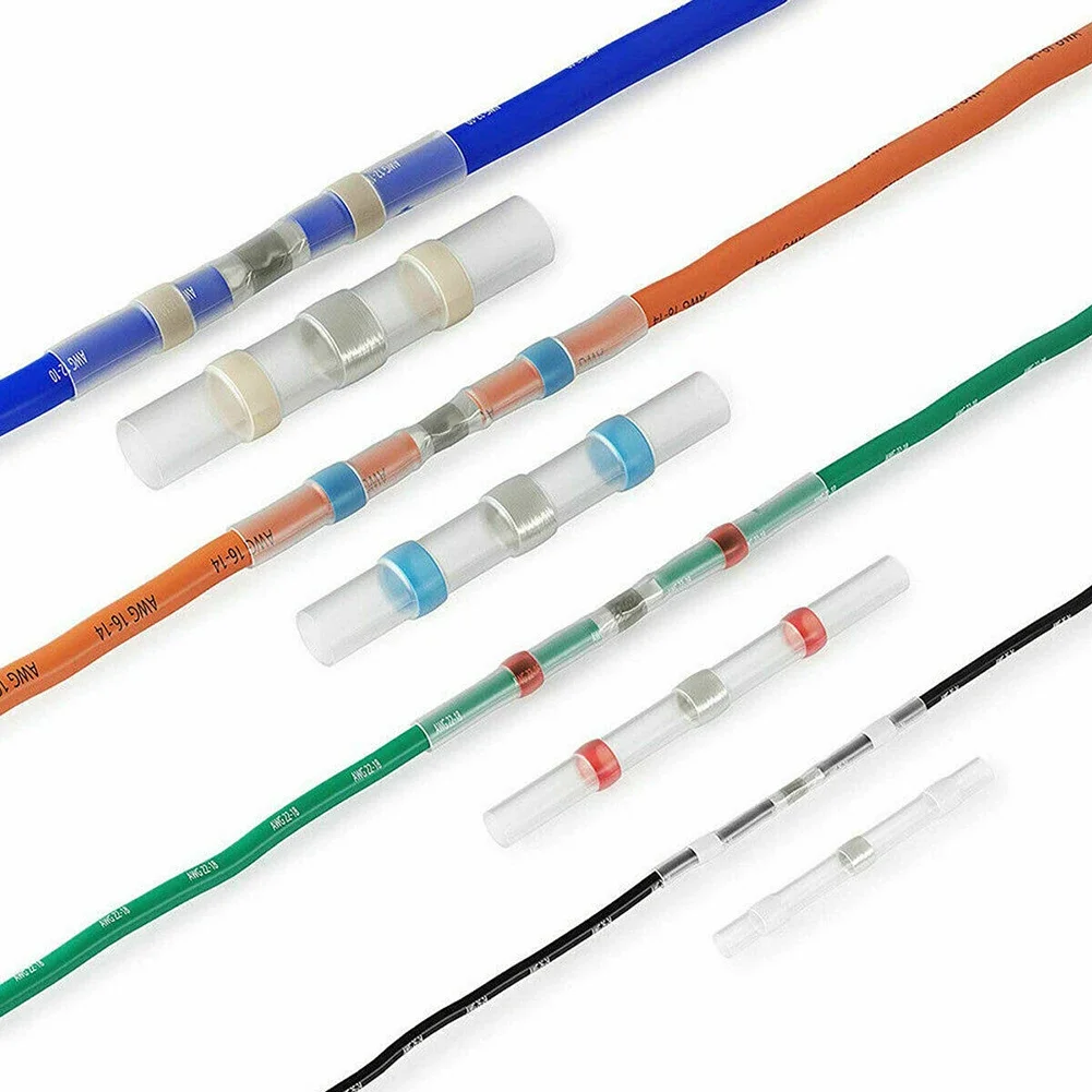 Solder Seal Sleeve Heat Shrink Butt Wire Connectors Terminal Waterproof Kit Insulated Wire Connector Terminal Kit 400PCS