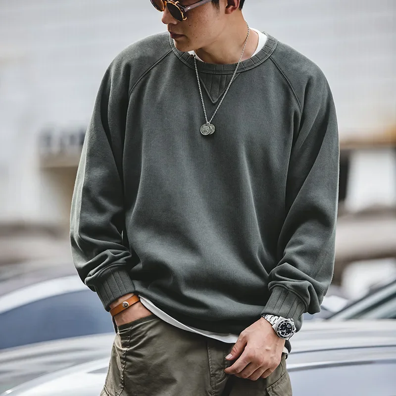 

Maden Vintage Men's Hoodies Sweatshirt Oversize Male Loose Cotton Solid Thicken Warm Sweatshirts Casual Knitting Hoodied Clothes