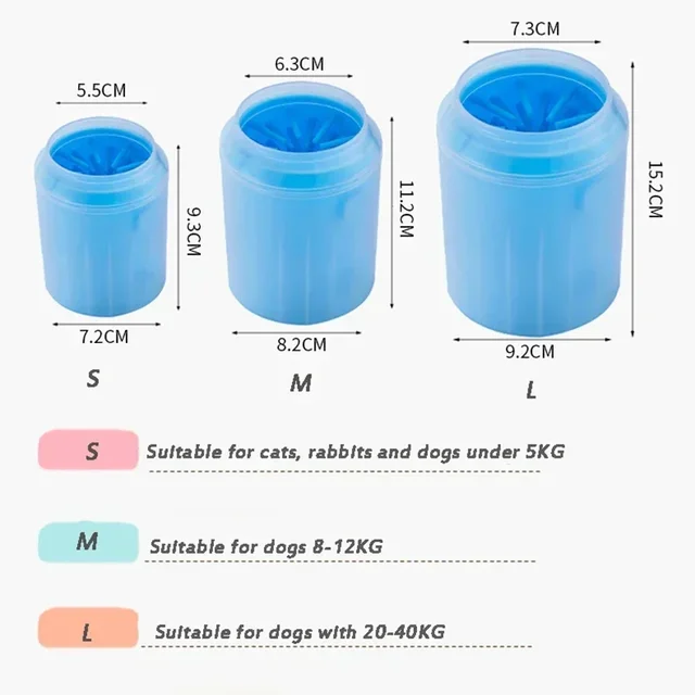 Pet Foot Washing Cup Portable Cat and Dog Foot Cleaner Soft Silicone Dog Paw Cleaning Tools Mini Wash Brush Bucket Pet Supplies 6